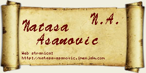 Nataša Asanović vizit kartica